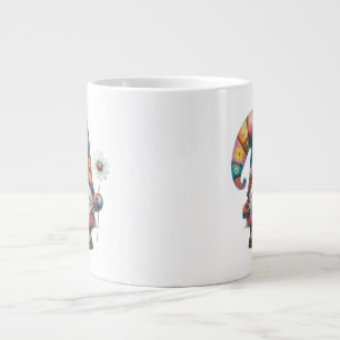 Tasse à café géante 60 cl - Gnome avec fleur