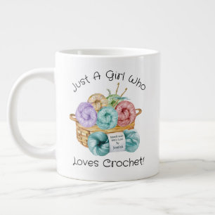 Tasse à café géante personnalisée Crochet Amour