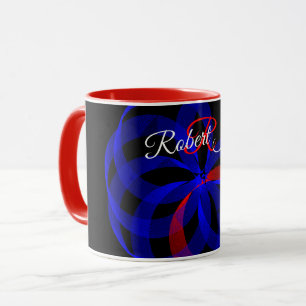Tasse à café géométrique à accent tournant rouge