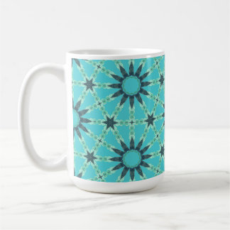 Tasse à café géométrique éclatée bleu moderne
