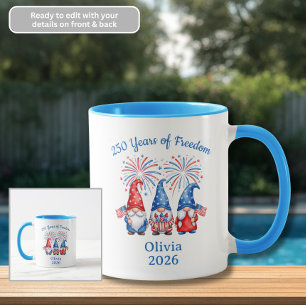 Tasse à café Gnomes Patriotiques 250 Ans de Libert