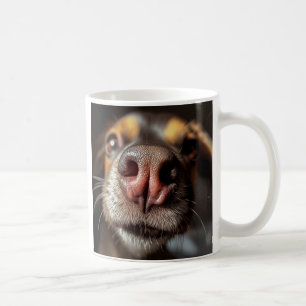 Tasse à café Gros Plan sur un Nez de Chien Drôle –