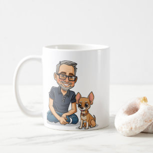 Tasse à café homme de dessin animé mignon et Chihu