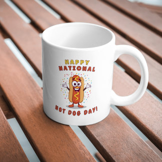 Tasse à café Journee Nationale du Hot Dog Blanche