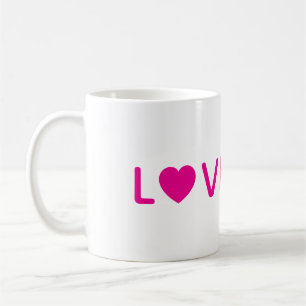 Tasse à café Love Heart   Cadeau rose mignon