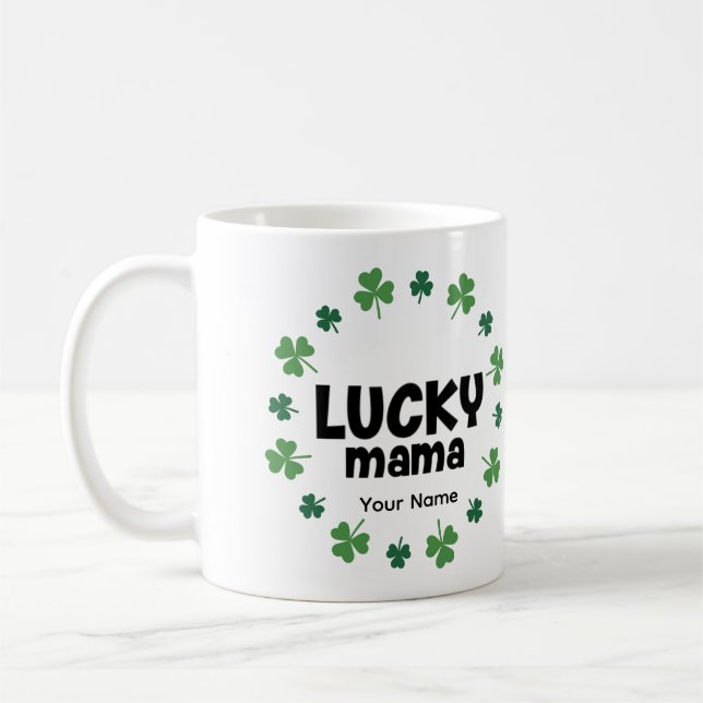 Tasse à café Lucky Mama - Cadeau personnalisé  (Gauche)