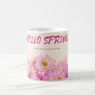 Tasse à Café Marguerites Roses Bonjour Printemps