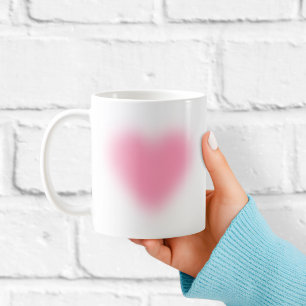 Tasse à café minimaliste cœur rose pâle