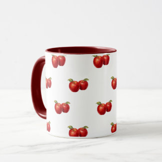 Tasse à café motif pomme rouge | Tasse de fruits d