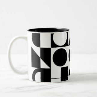 tasse à café, motifs géométriques, style moderne.