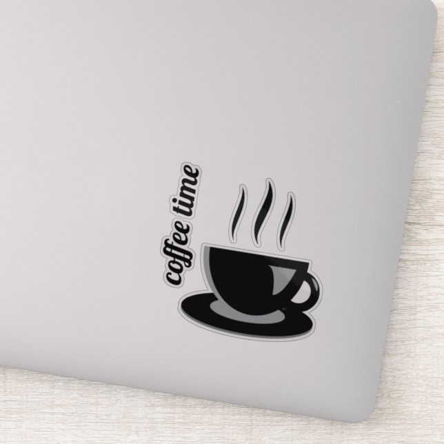 Tasse à café noir et gris et citation autocollants (Détail)