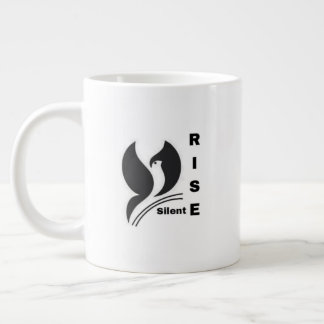 Tasse à café noire minimaliste avec logo d'oiseau