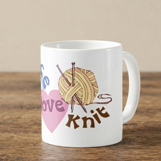 Tasse à café « Paix Amour Tricot »