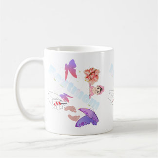 Tasse à café Papillon et Fleurs Pastel Fantaisiste