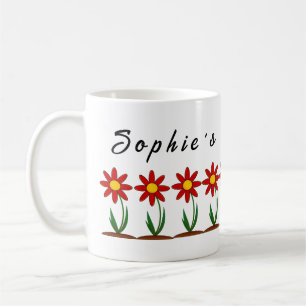 Tasse à café personnalisable avec fleurs mignonnes