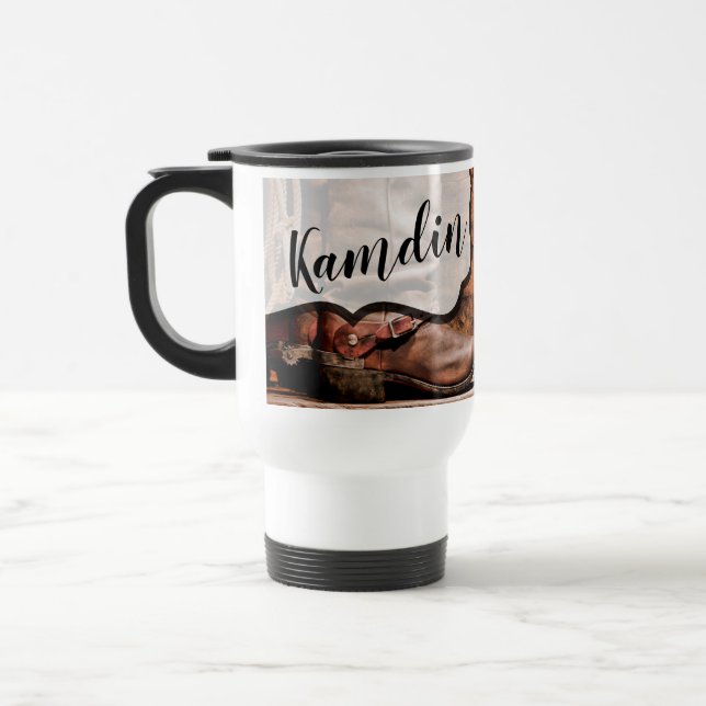 Tasse à café personnalisée 15 onces Cowboy Boots G (Gauche)