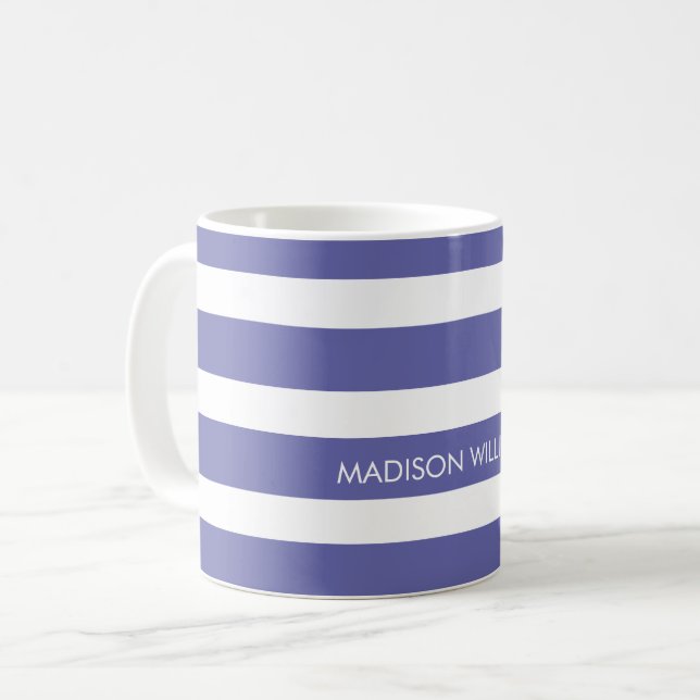 Tasse à café personnalisée rayée (Devant gauche)