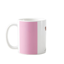 Tasse à café personnalisée rose et blanc abstrait