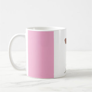 Tasse à café personnalisée rose et blanc abstrait