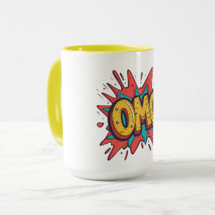 Tasse à café Pop Art « OMG ! » Bande Dessinée Rétr