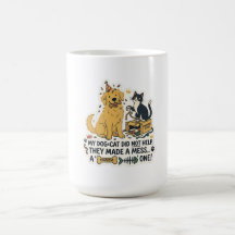 Tasse à café pour amateur de chats et chiens drôle