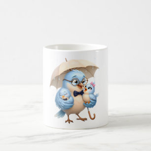 Tasse à café pour la fête des pères avec oiseau   