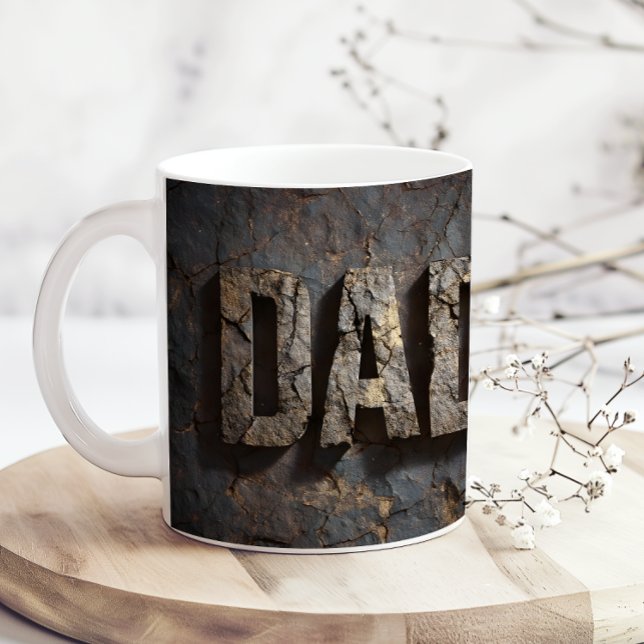 Tasse à café pour la fête des pères en bois rustiq (Créateur téléchargé)