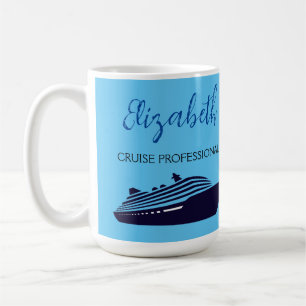 Tasse à café professionnelle de croisière bleue