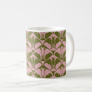 Tasse à café rose et verte Batty