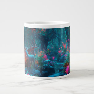 Tasse à café Scène de forêt magique avec cerfs