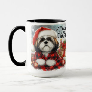 Tasse à café Shih Tzu Tout ce que je veux pour Noë