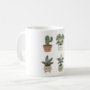 Tasse à café Six plantes heureuses   Soulagement d