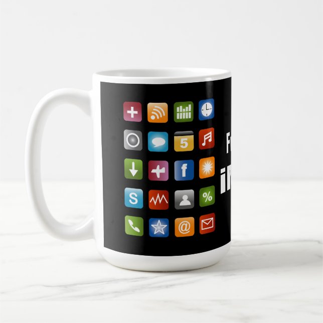 Tasse à café taille jumbo personnalisée avec icône (Gauche)
