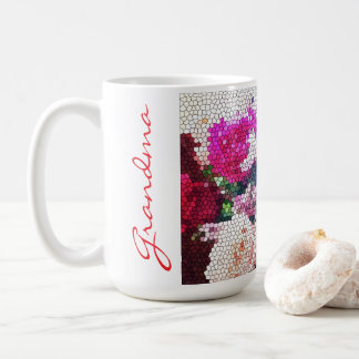 Tasse à café/thé en mosaïque de rose personnalisée