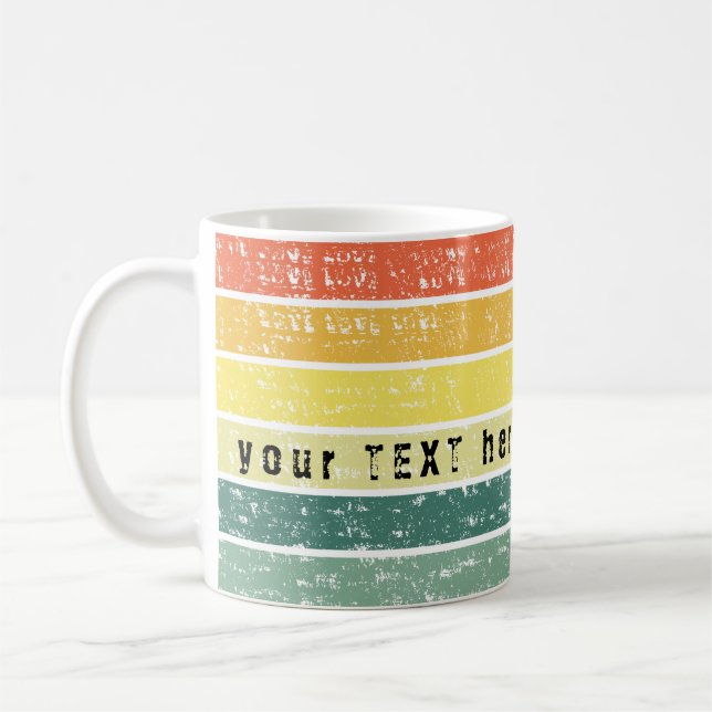 Tasse à café thème côtier à rayures rétro (Gauche)