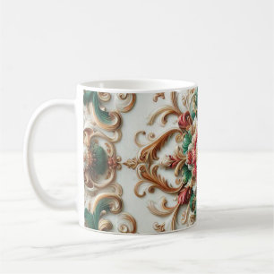 Tasse à café vintage à motif floral et changement 