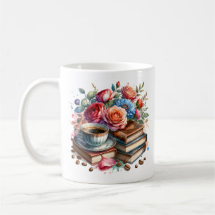 Tasse à café vintage Rise and Shine et fleurs