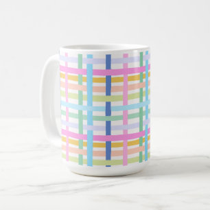Tasse à carreaux arc-en-ciel vif - Pastel coloré