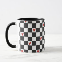 Tasse à carreaux noir et blanc | Esthétique modern