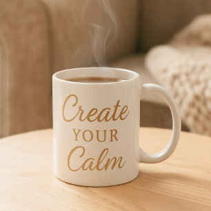 Tasse à citation minimaliste et cosy – “Créez votr