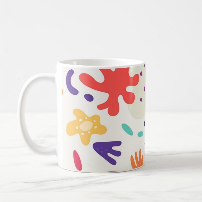 Tasse à design abstrait coloré (Gauche)
