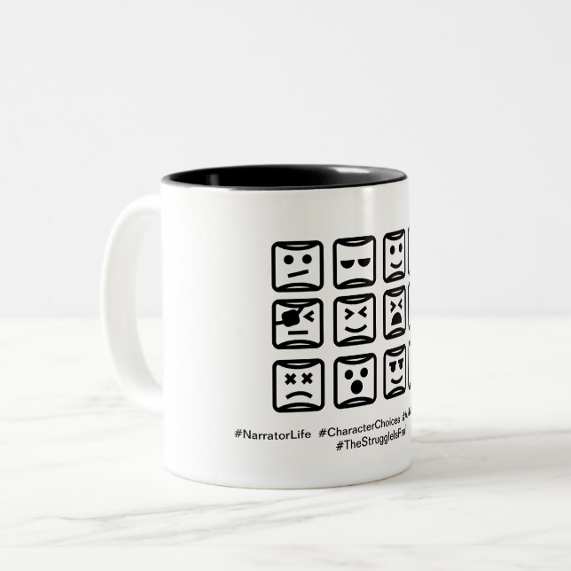 Tasse à deux tons de choix de caractère, 11 onces (Devant gauche)