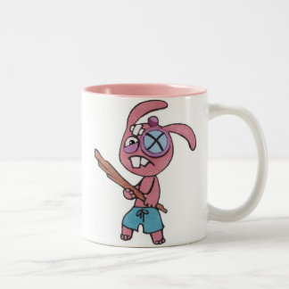 Tasse à deux tons de combat du lapin 11oz