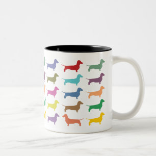Tasse à deux tons de confettis de teckel