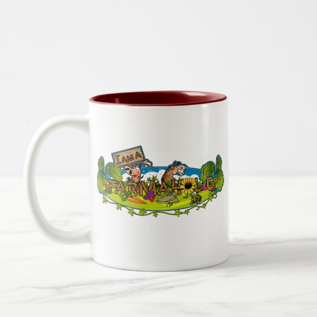 Tasse à deux tons de logo de Farmaholic (2 (Gauche)