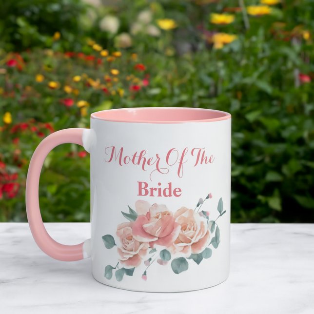Tasse à eau mère de la mariée rose féminine aquare (Créateur téléchargé)