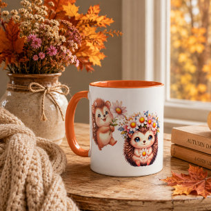 Tasse à expresso hérisson romantique mignonne – Co