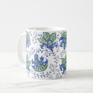 Tasse à fleurs en impression par blocage