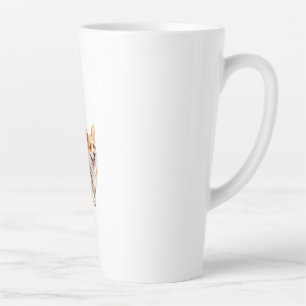Tasse à latte aquarelle Aventure de randonnée Corg