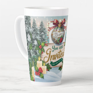 Tasse à Latte de Noël "You're Invited"